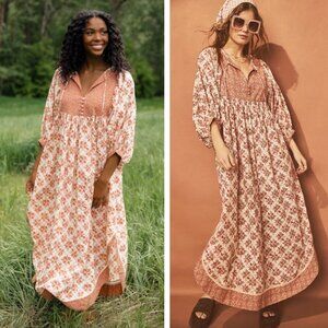 NEW Free People Hazy Maisy Floral Maxi Dress Bohemian Cottagecore Romantic Retro